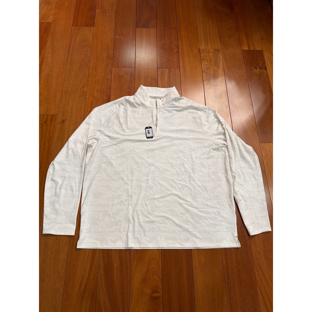 NWT johnnie-O Pullover Mens White Tonal Camo Talbert Quarter Zip JMKO100260 XXL